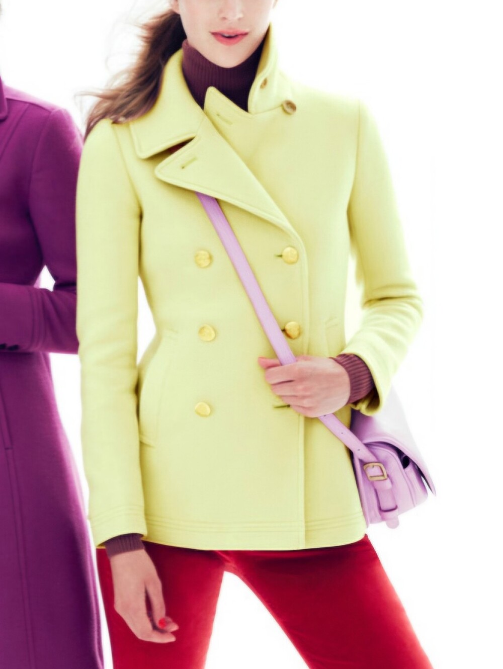 J. Crew Stadium Cloth Nello Gori Peacoat - Citron Sz.2 Wool Blend